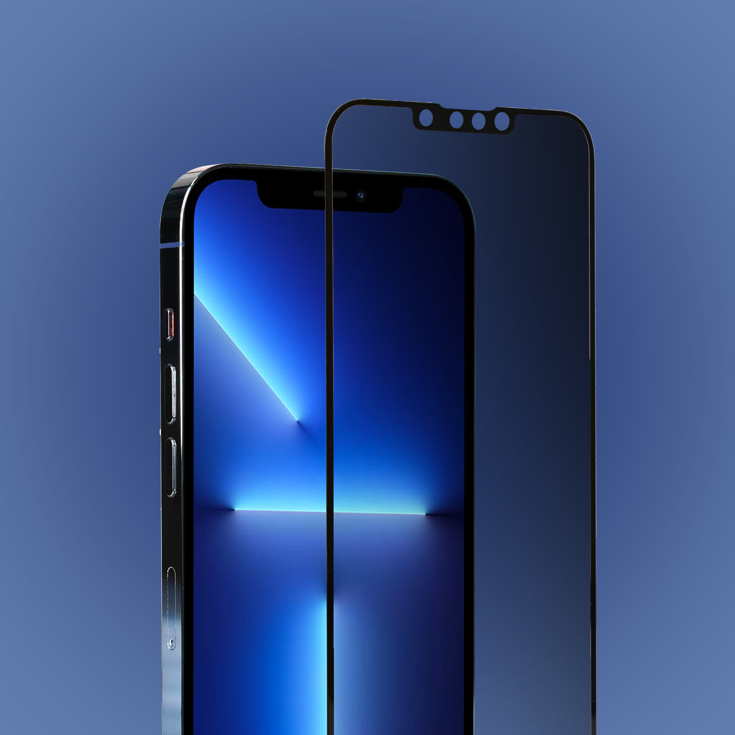 iPhone系列 360極致偷窺藍光二合一鋼化玻璃